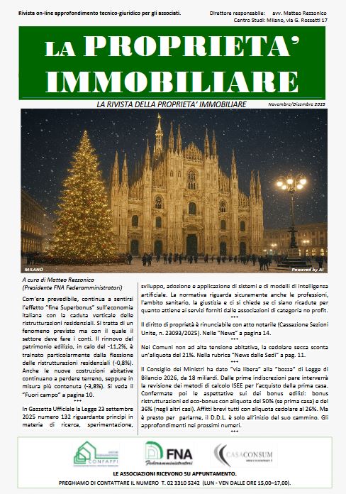 LA PROPRIETA' IMMOBILIARE - novembre - dicembre  2025